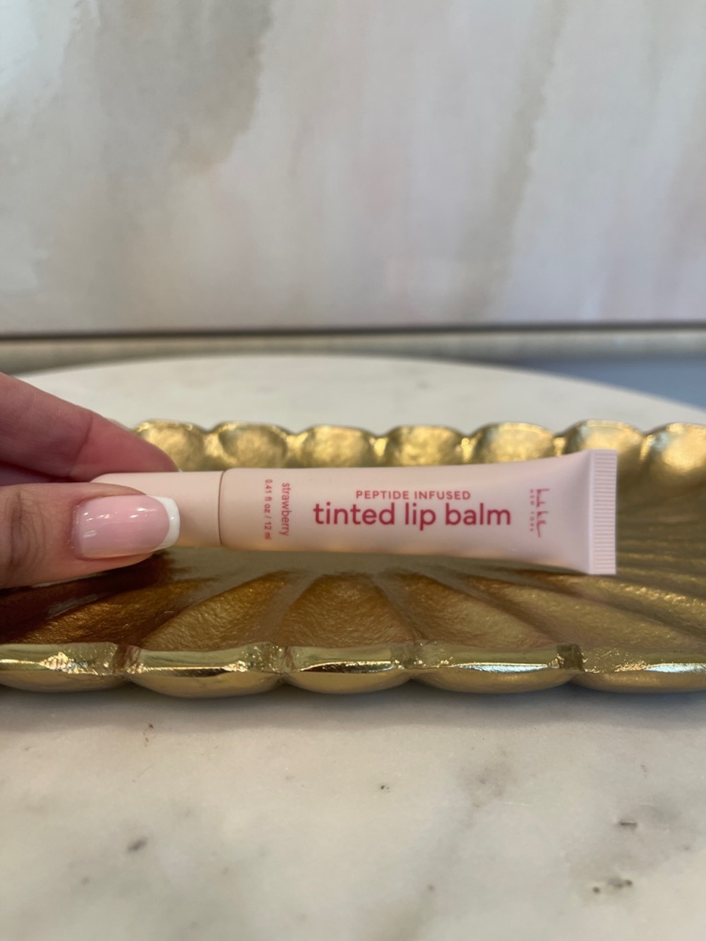 NWOT Nicole Miller Tinted Lip Balm - Peptide Infused in Strawberry